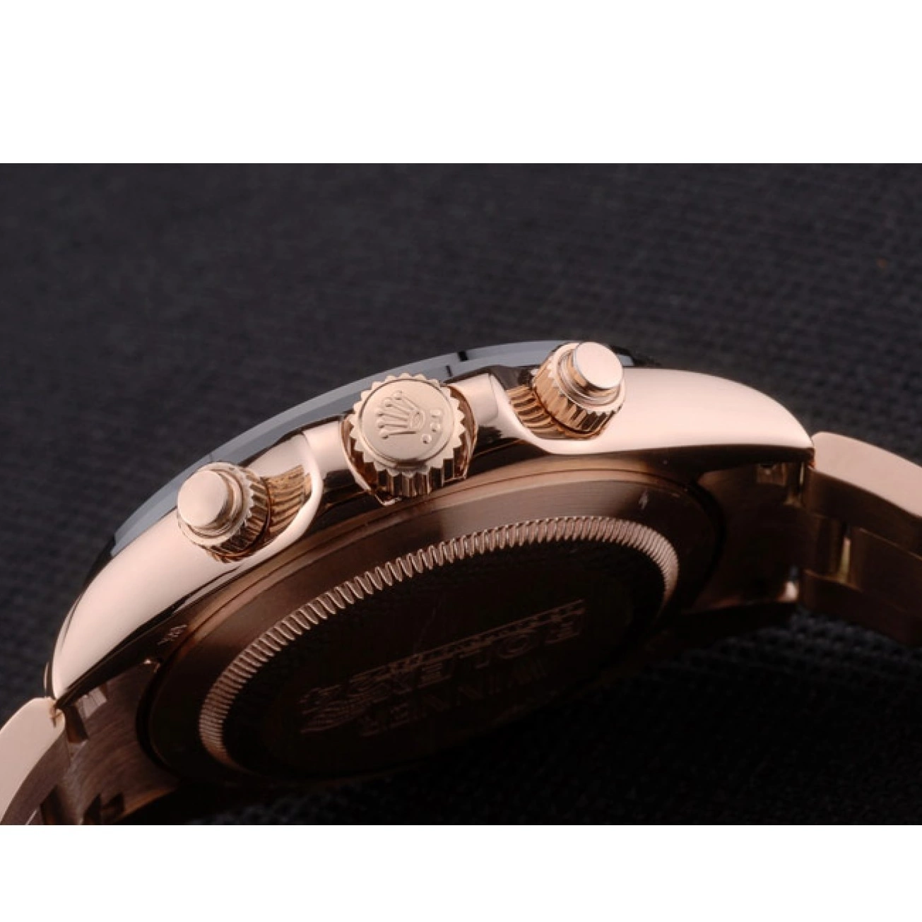 AAA Replica Watches Plated Gold Gold Rose Rolex 80244 Strap Ion Daytona Rose Tachymeter Dial 0814